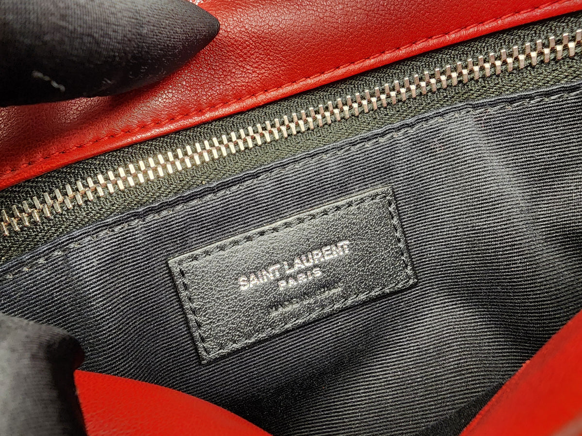 YSL Red Lambskin Small Puffer Bag (RHW)