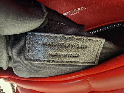 YSL Red Lambskin Small Puffer Bag (RHW)