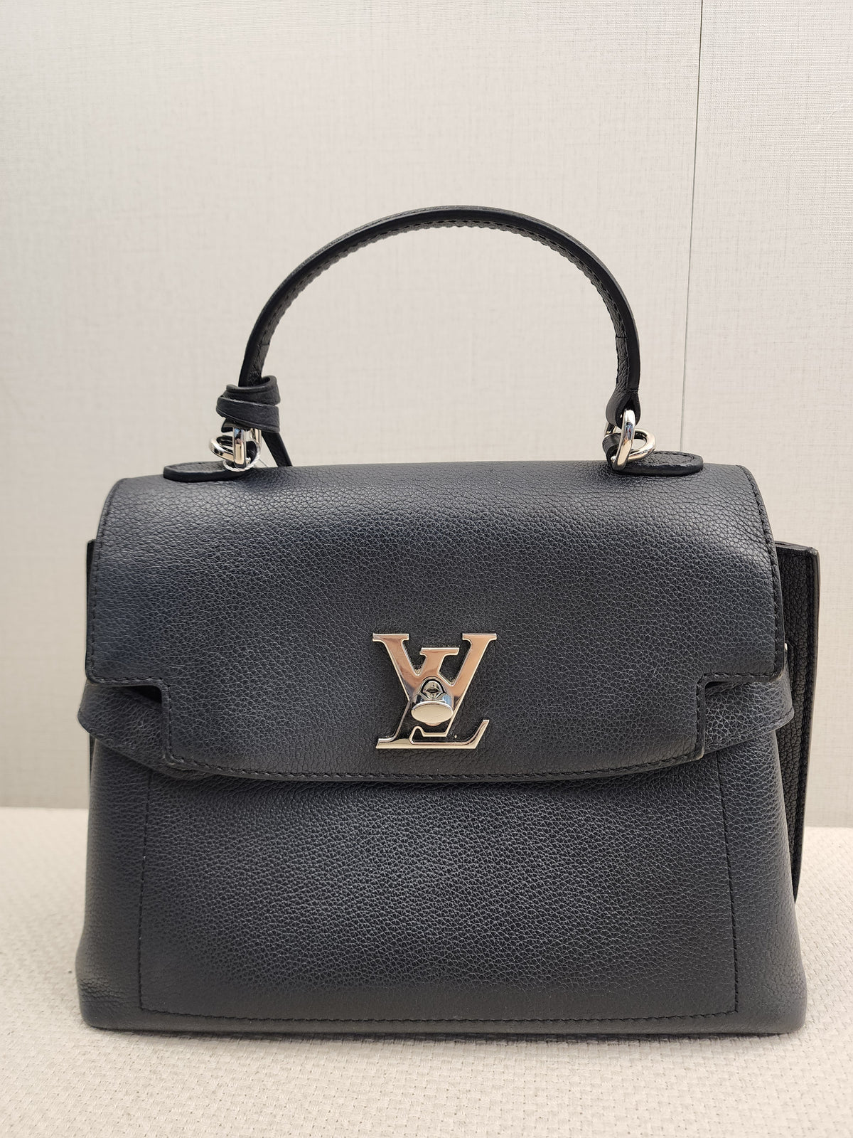 LV Black Calfskin Lockme Ever BB (SHW)
