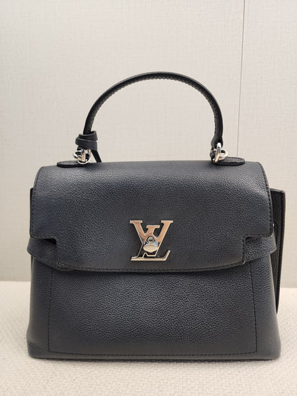 LV Black Calfskin Lockme Ever BB (SHW)