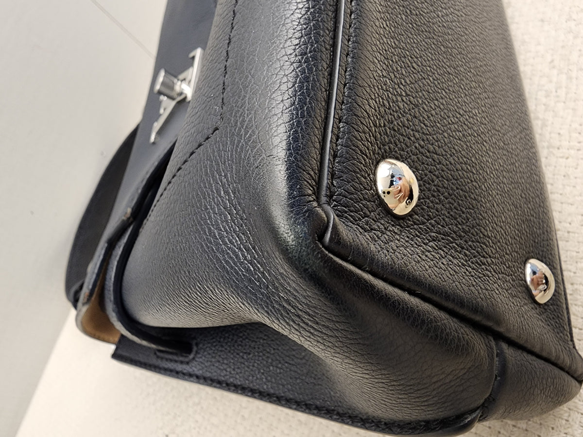 LV Black Calfskin Lockme Ever BB (SHW)