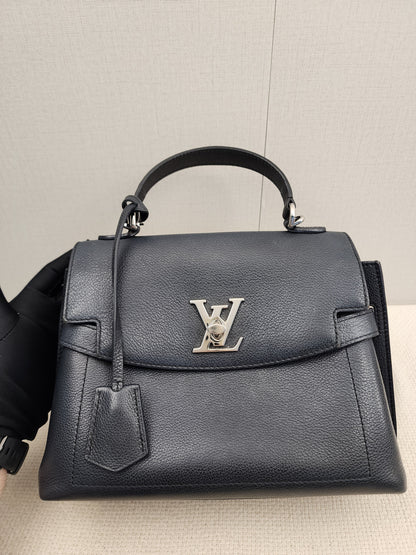 LV Black Calfskin Lockme Ever BB (SHW)