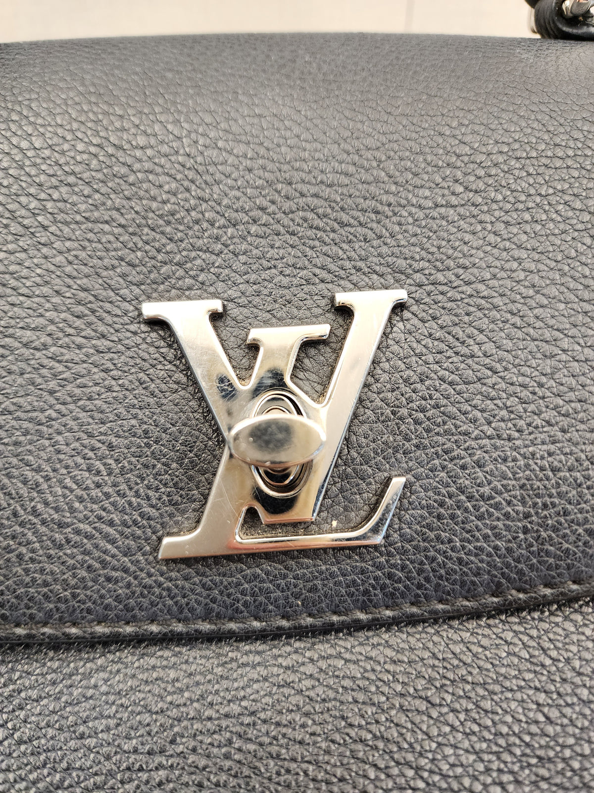 LV Black Calfskin Lockme Ever BB (SHW)