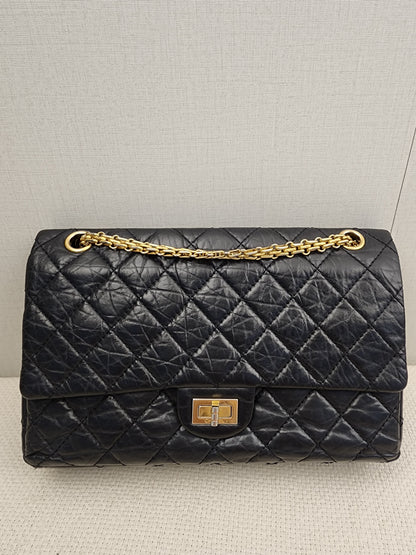 Chanel Black Aged Calfskin 2.55 226 (GHW)