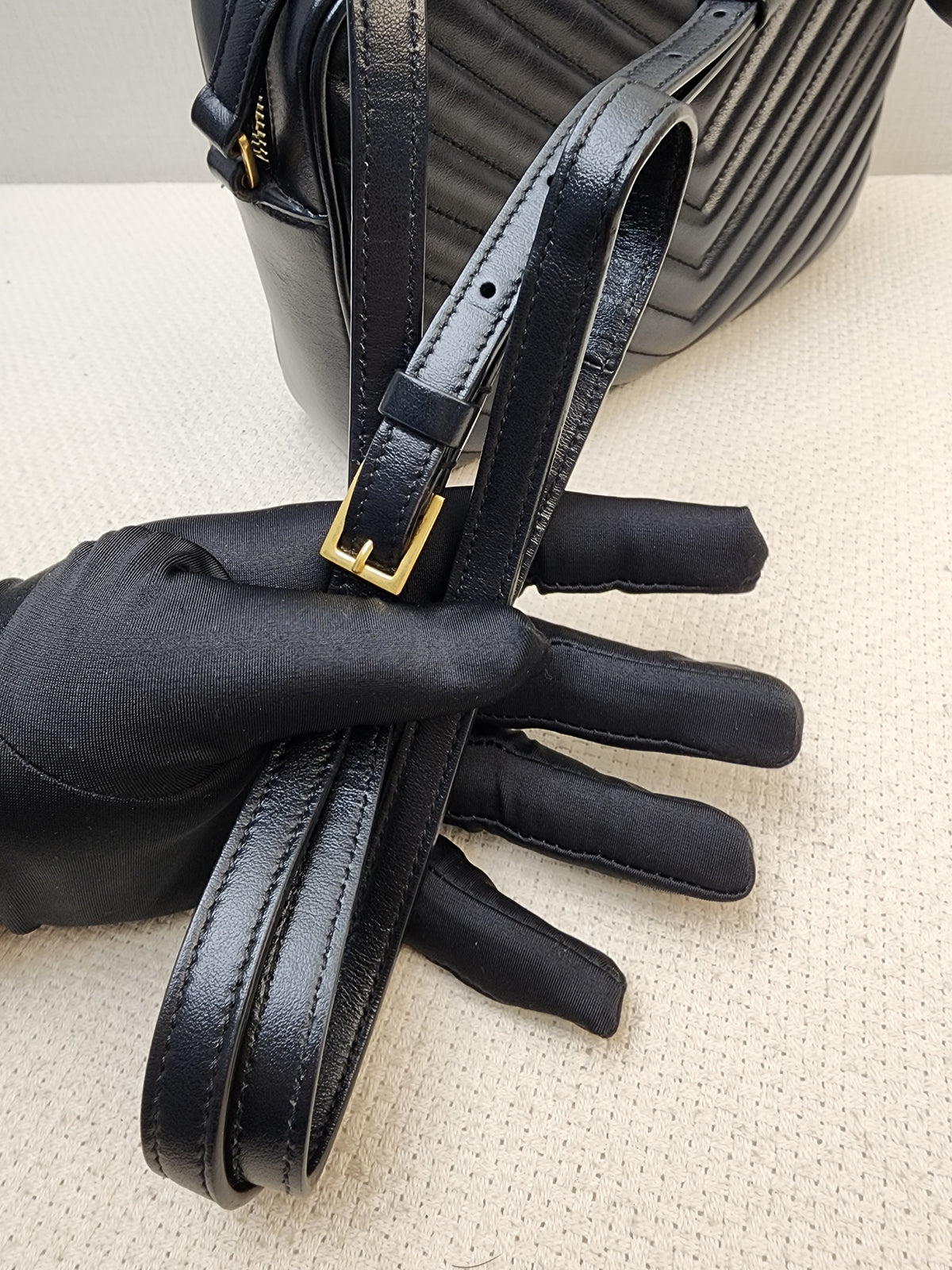 YSL Black Calfskin Lou Camera Bag (GHW)