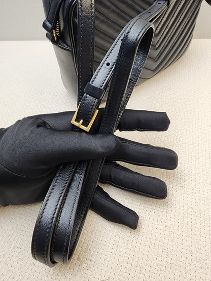 YSL Black Calfskin Lou Camera Bag (GHW)