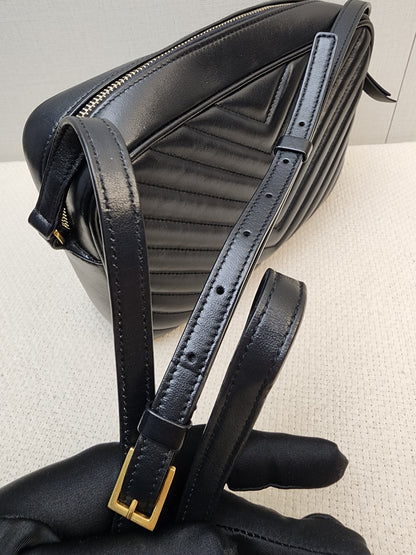 YSL Black Calfskin Lou Camera Bag (GHW)