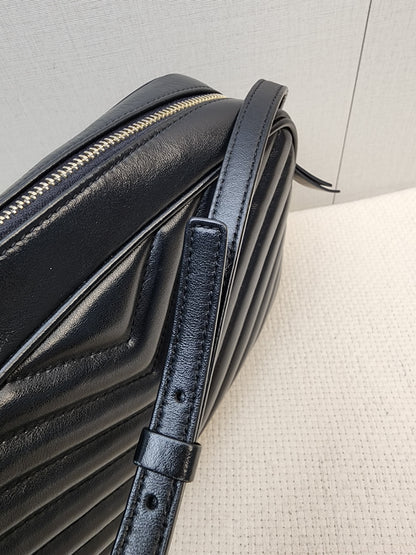 YSL Black Calfskin Lou Camera Bag (GHW)