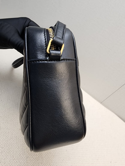 YSL Black Calfskin Lou Camera Bag (GHW)