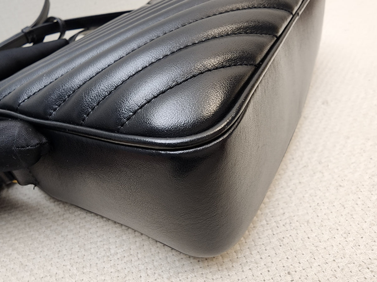 YSL Black Calfskin Lou Camera Bag (GHW)