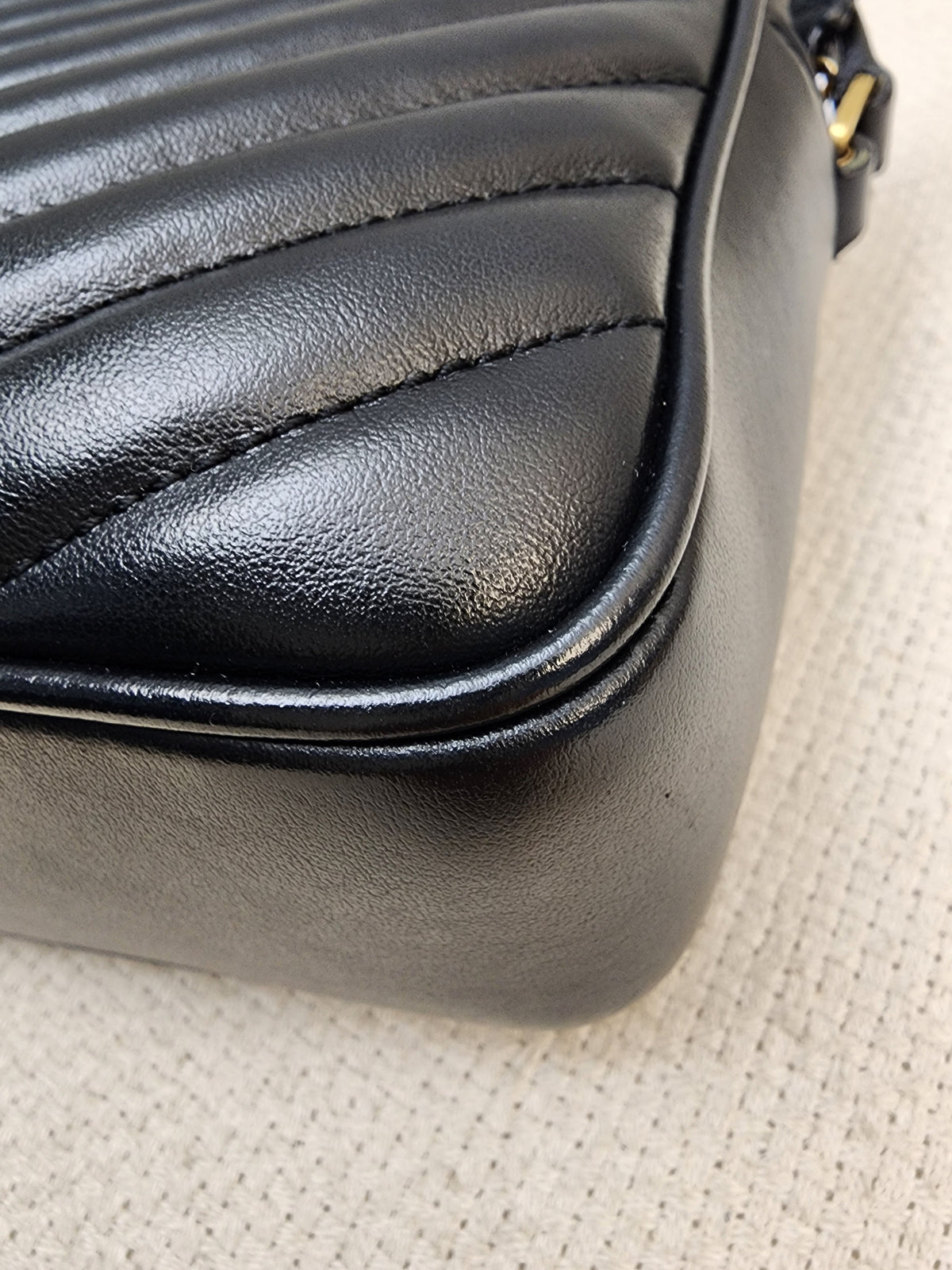 YSL Black Calfskin Lou Camera Bag (GHW)