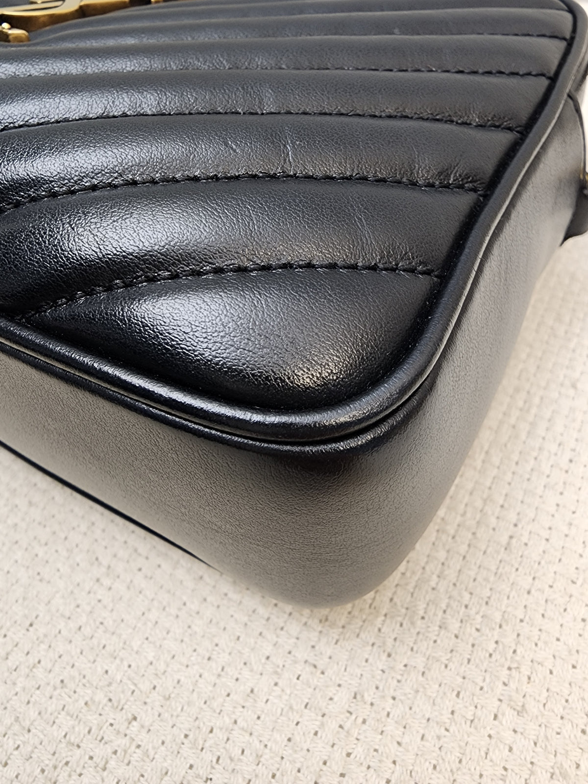 YSL Black Calfskin Lou Camera Bag (GHW)