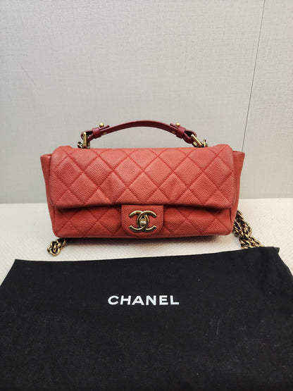 Chanel Red Matte Caviar Medium Chic Flap (AGHW)