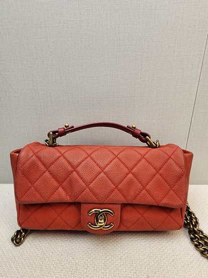 Chanel Red Matte Caviar Medium Chic Flap (AGHW)