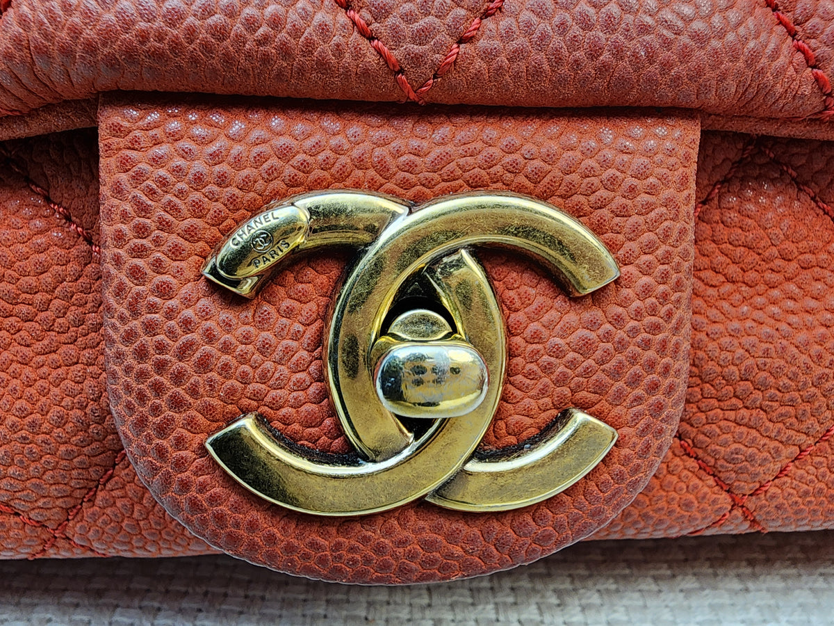 Chanel Red Matte Caviar Medium Chic Flap (AGHW)