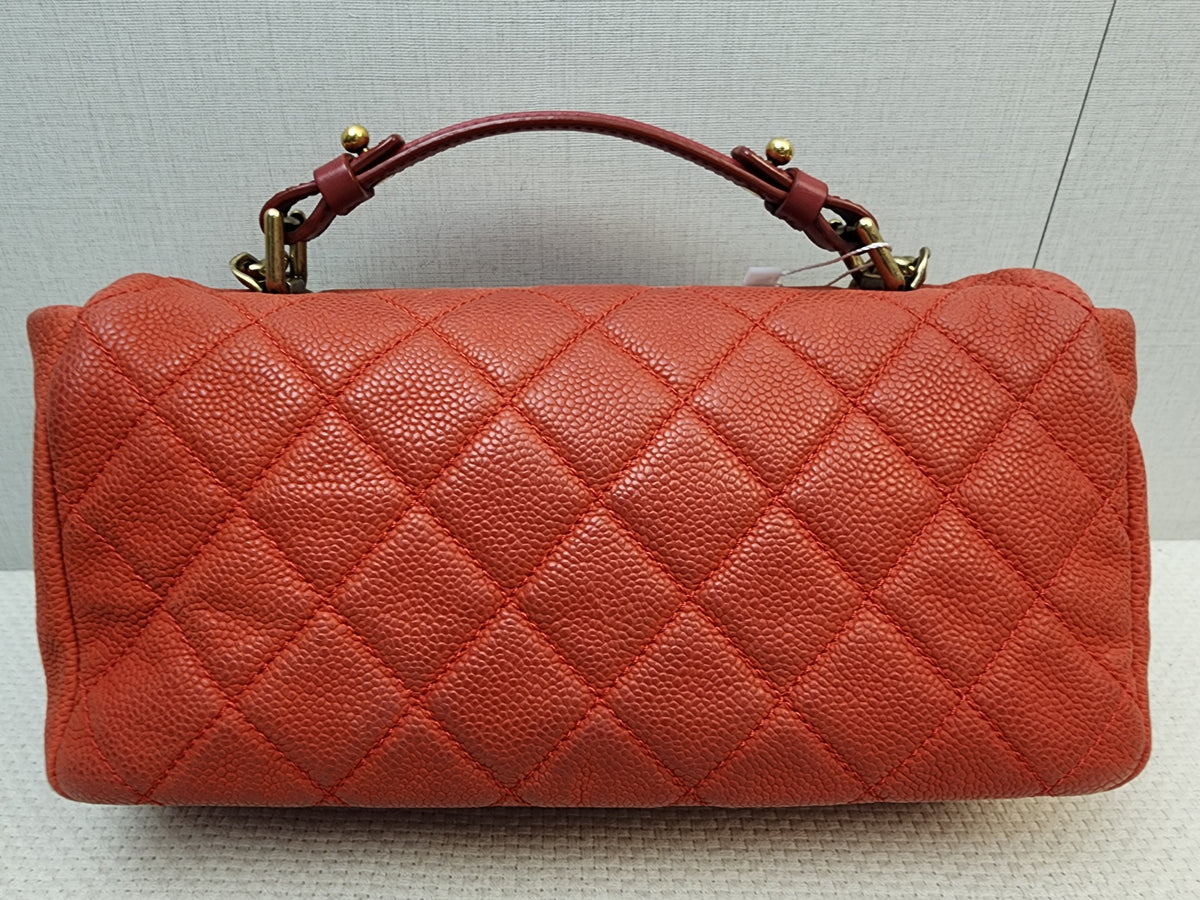 Chanel Red Matte Caviar Medium Chic Flap (AGHW)
