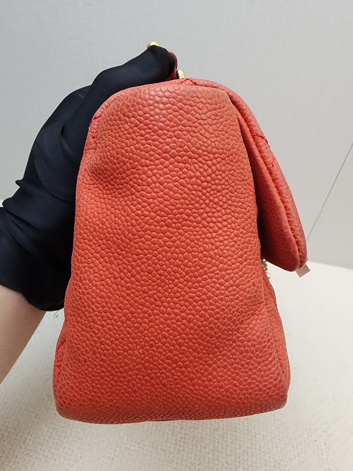 Chanel Red Matte Caviar Medium Chic Flap (AGHW)