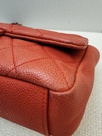 Chanel Red Matte Caviar Medium Chic Flap (AGHW)