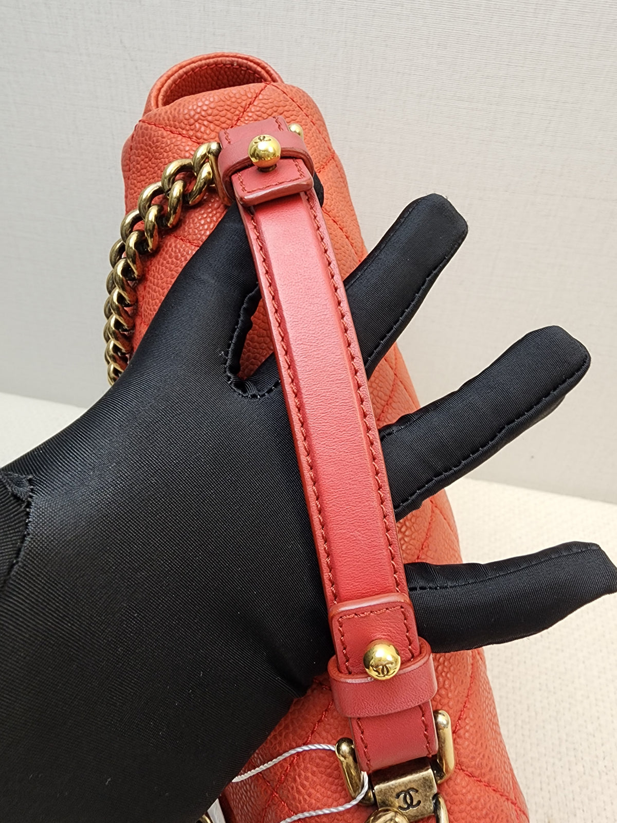 Chanel Red Matte Caviar Medium Chic Flap (AGHW)