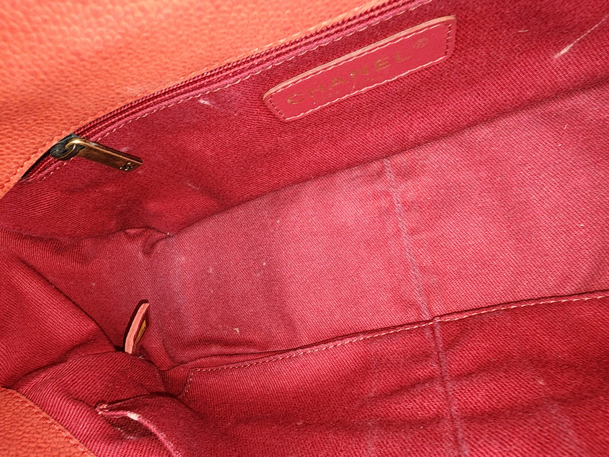 Chanel Red Matte Caviar Medium Chic Flap (AGHW)