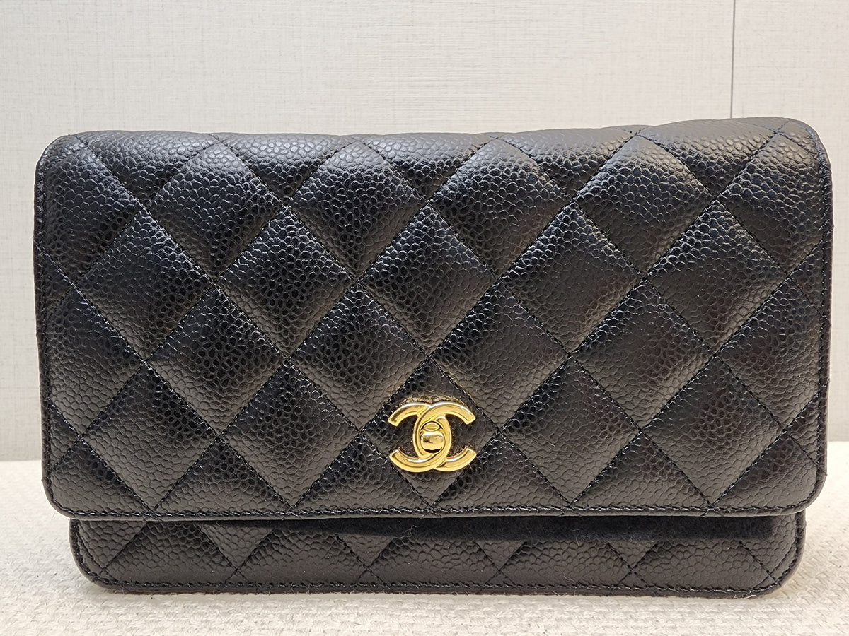 Chanel Black Caviar Classic Turnlock WOC (GHW)