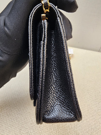 Chanel Black Caviar Classic Turnlock WOC (GHW)