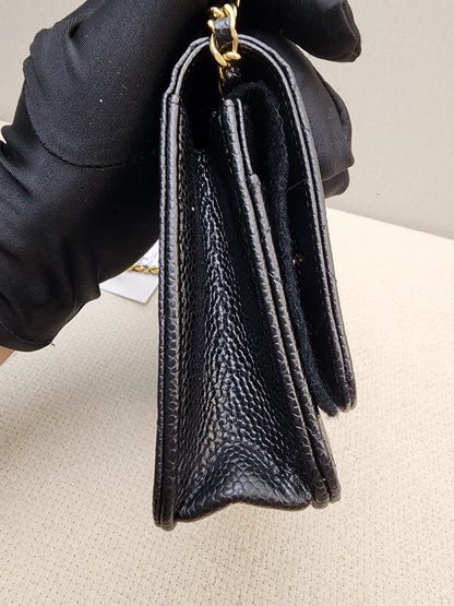 Chanel Black Caviar Classic Turnlock WOC (GHW)