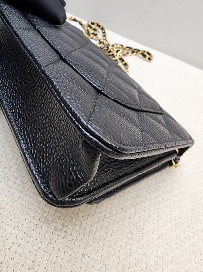 Chanel Black Caviar Classic Turnlock WOC (GHW)