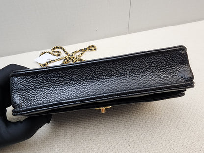 Chanel Black Caviar Classic Turnlock WOC (GHW)