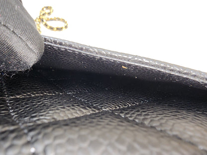 Chanel Black Caviar Classic Turnlock WOC (GHW)