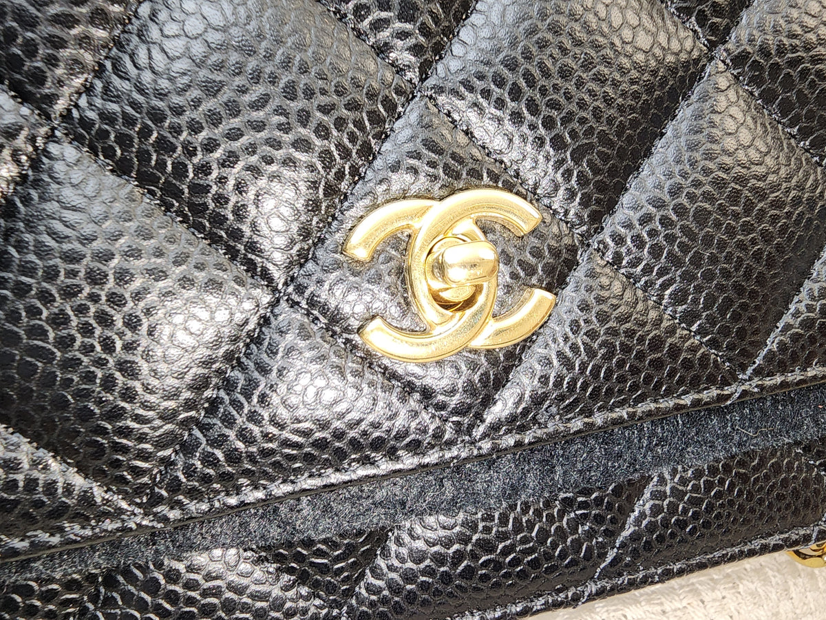 Chanel Black Caviar Classic Turnlock WOC (GHW)