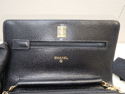 Chanel Black Caviar Classic Turnlock WOC (GHW)