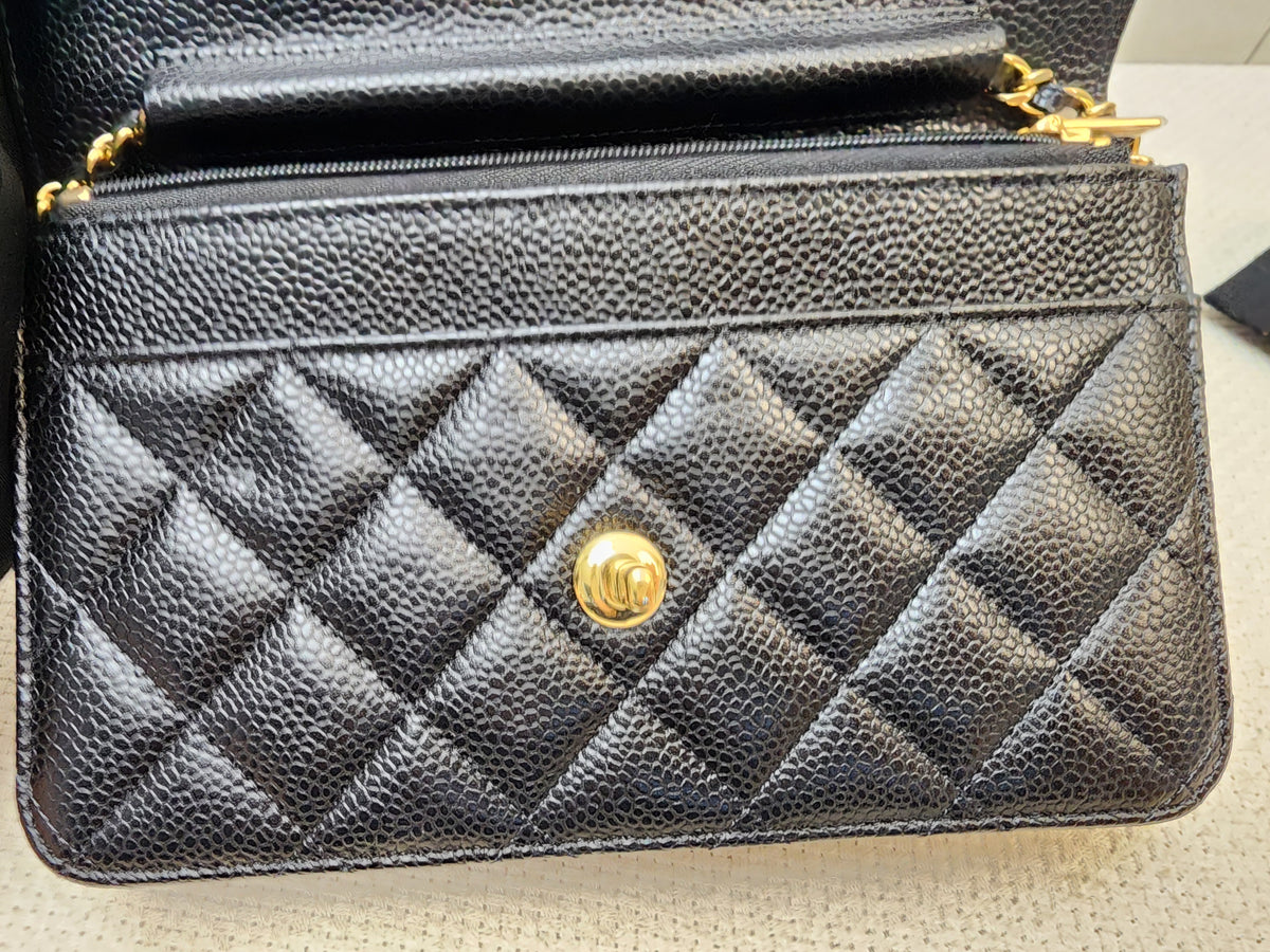 Chanel Black Caviar Classic Turnlock WOC (GHW)