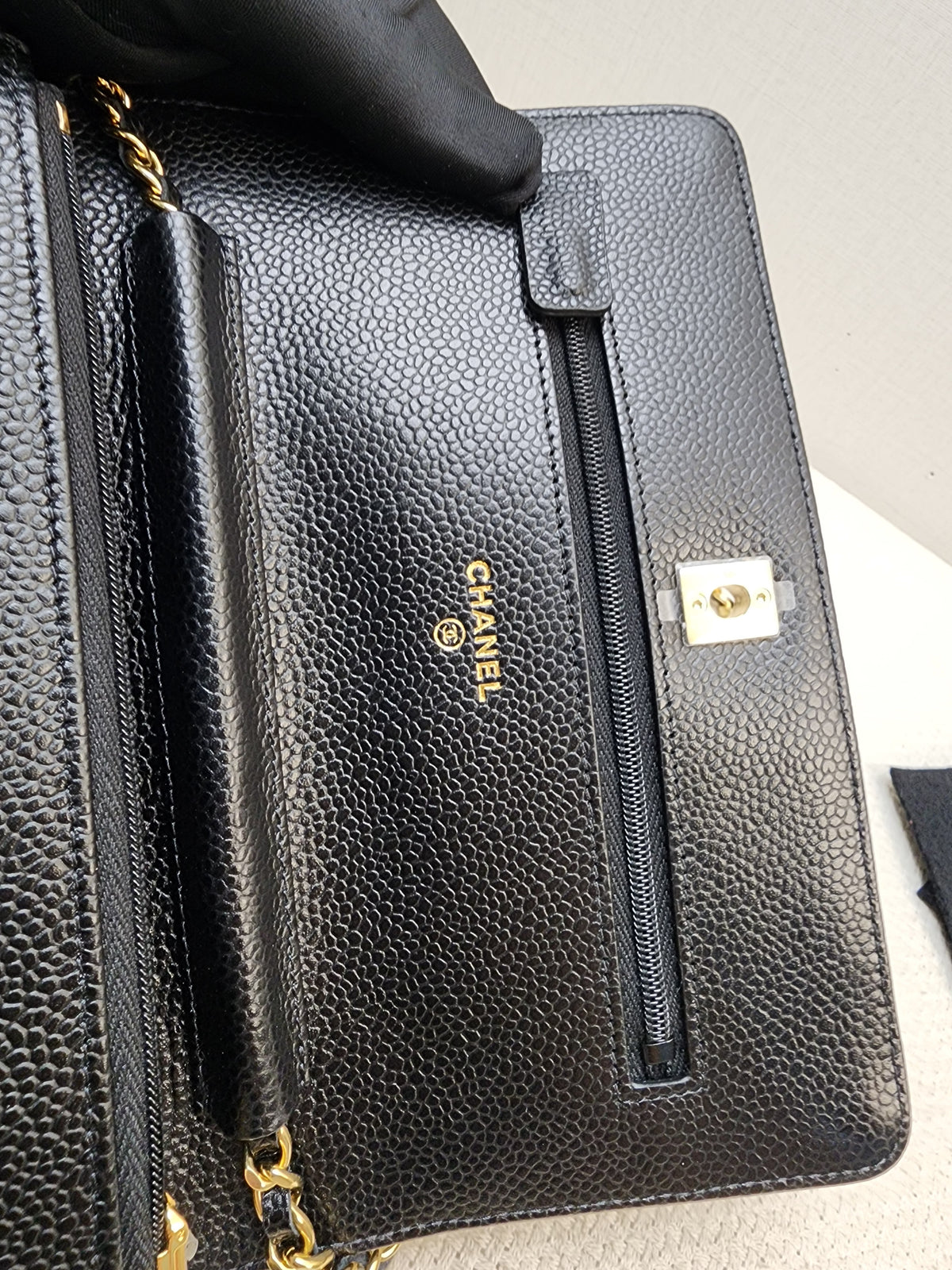 Chanel Black Caviar Classic Turnlock WOC (GHW)