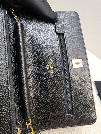 Chanel Black Caviar Classic Turnlock WOC (GHW)
