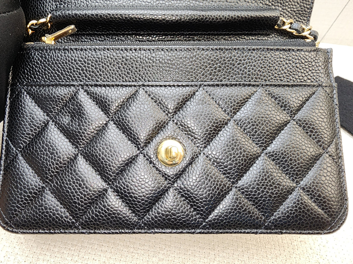 Chanel Black Caviar Classic Turnlock WOC (GHW)