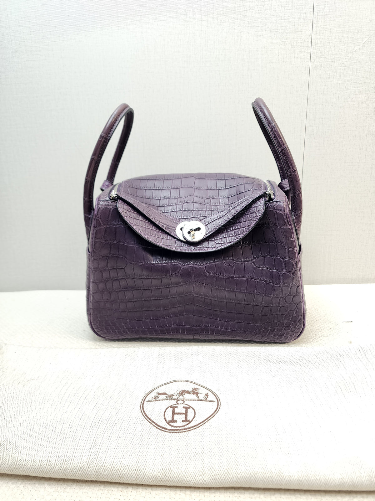 Hermes Violet Matte Niloticus Crocodile Lindy 26