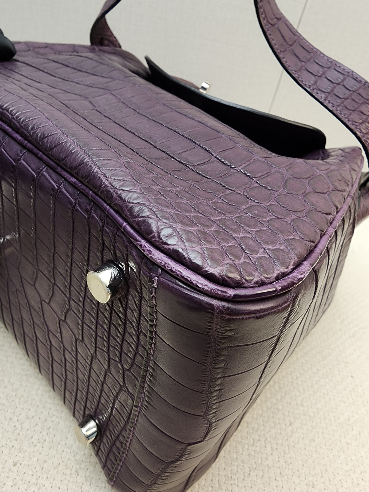 Hermes Violet Matte Niloticus Crocodile Lindy 26