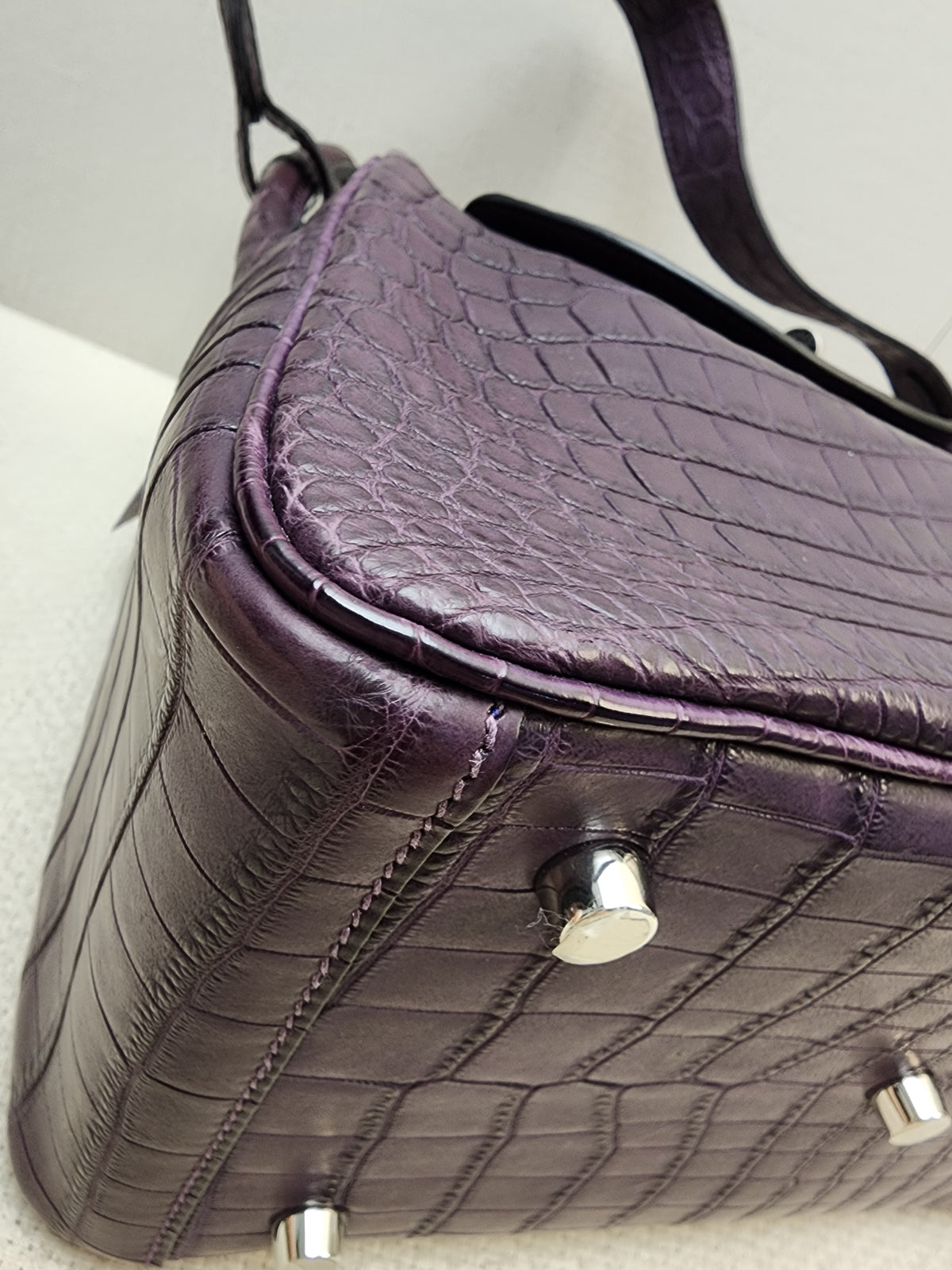 Hermes Violet Matte Niloticus Crocodile Lindy 26