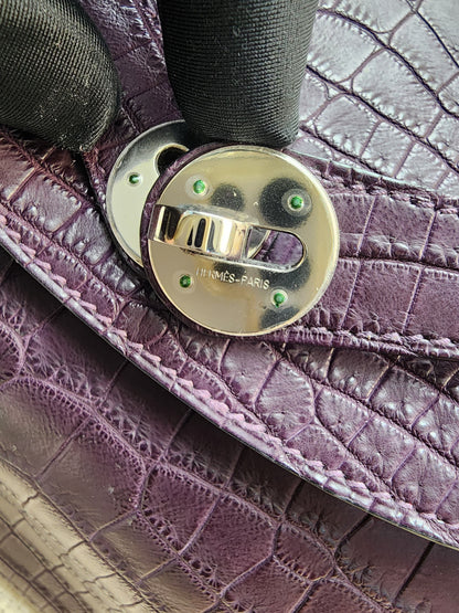 Hermes Violet Matte Niloticus Crocodile Lindy 26