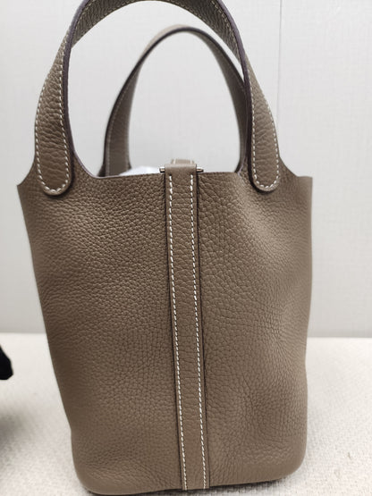 Hermes Etoupe Picotin 18 (PHW)