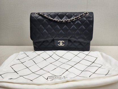 Chanel Black Caviar Jumbo CF (SHW)