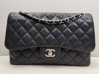 Chanel Black Caviar Jumbo CF (SHW)