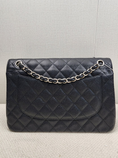 Chanel Black Caviar Jumbo CF (SHW)
