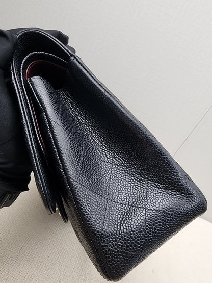 Chanel Black Caviar Jumbo CF (SHW)