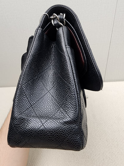 Chanel Black Caviar Jumbo CF (SHW)