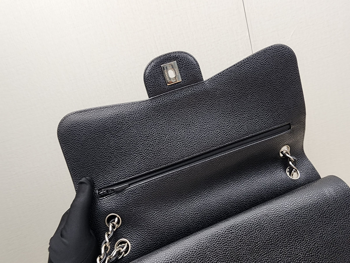 Chanel Black Caviar Jumbo CF (SHW)