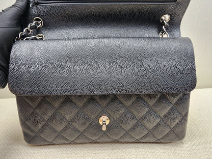 Chanel Black Caviar Jumbo CF (SHW)
