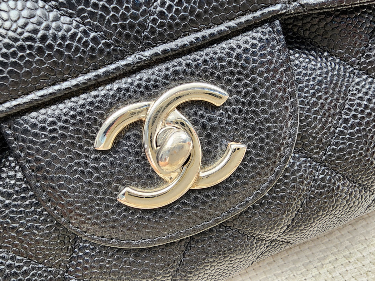 Chanel Black Caviar Jumbo CF (SHW)