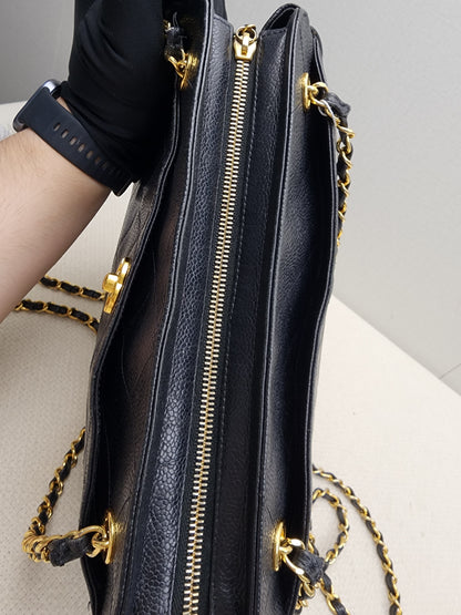 Chanel Black Caviar Vintage Chain Shoulder Bag (GHW)